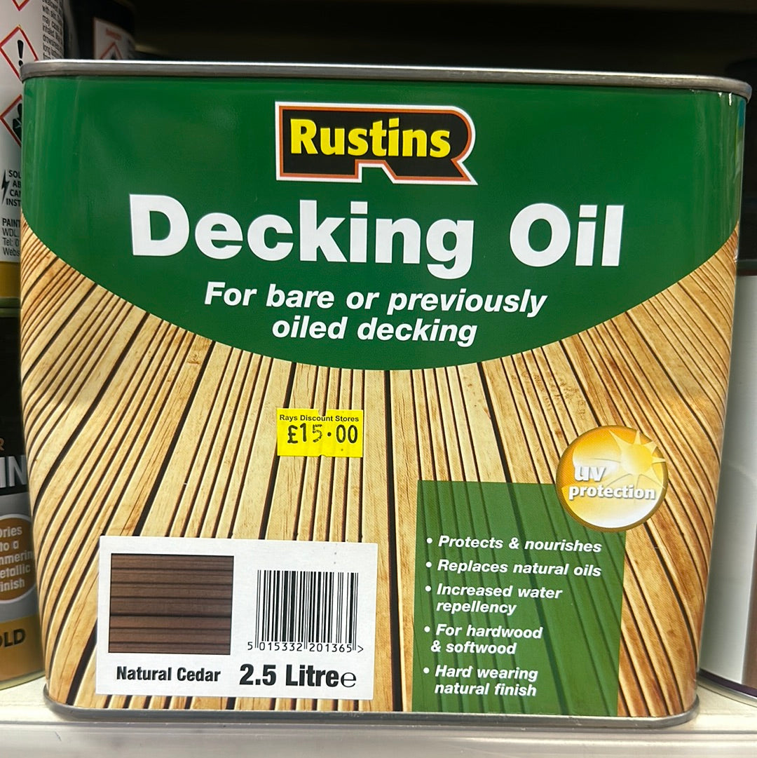 Rustins Decking Oil Natural Cedar 2.5 Litres Rustins Decking Oil Natural Cedar 2.5 Litres